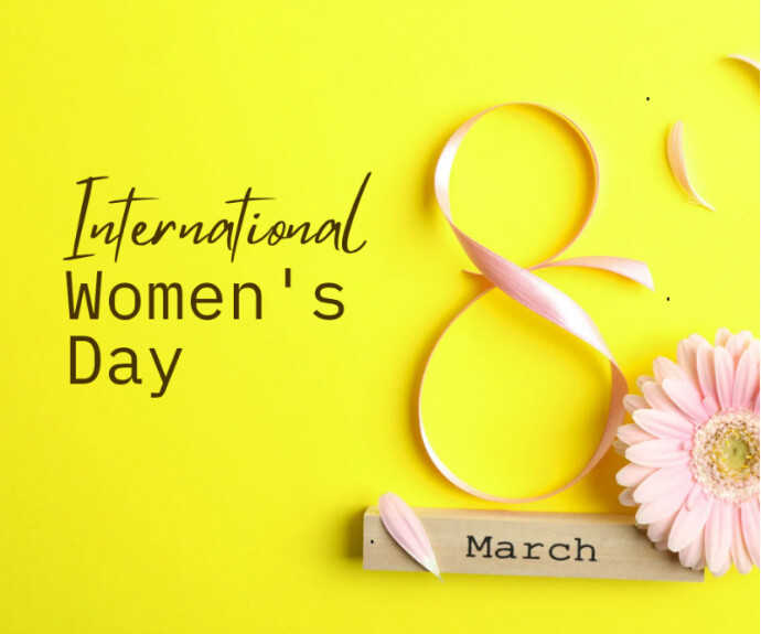 Happy international woman day Persegi Panjang Sedang template
