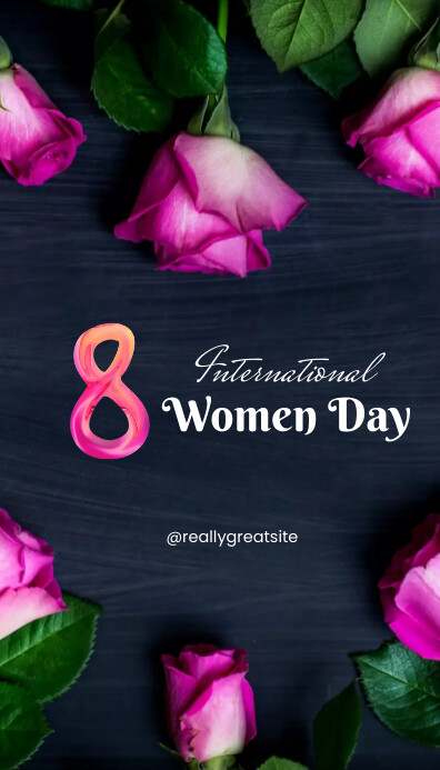 Happy International Women's Day Business Card template