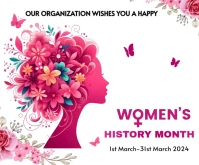 Women's history month flyer template Rectángulo Mediano