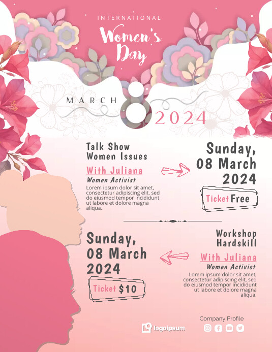 Happy International Women Day Flyers Template | PosterMyWall