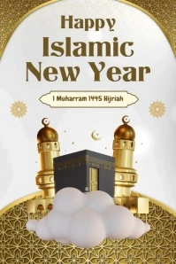 Happy Islamic New Year Celebration Póster template