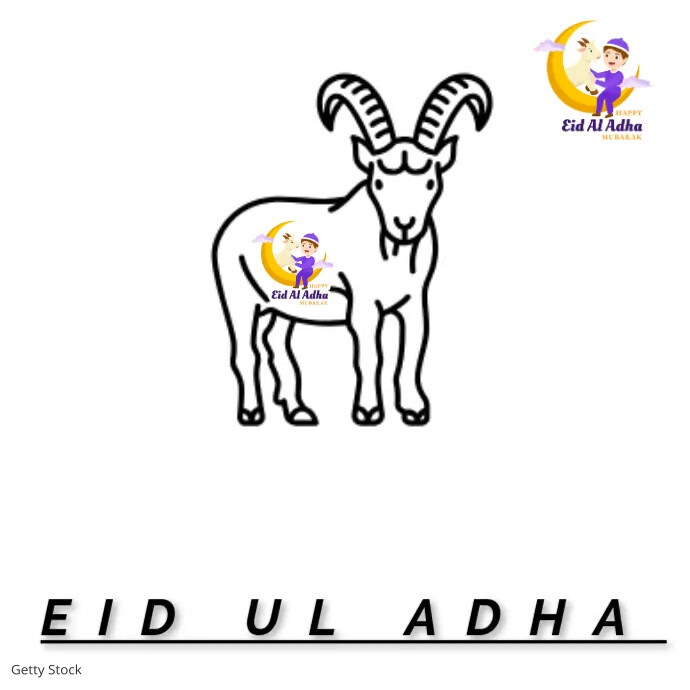 Happy joyful Eid UL adha Logo template