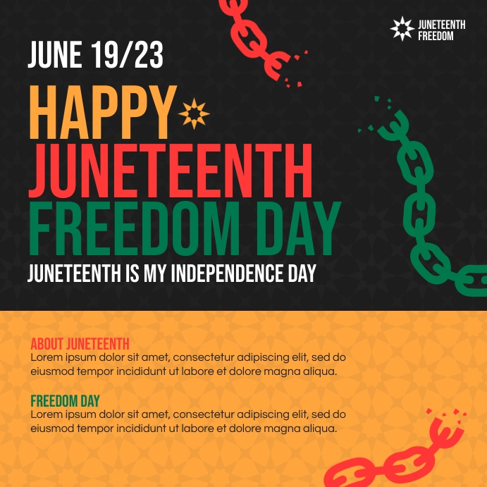 Happy Juneteenth Day โพสต์บน Instagram template