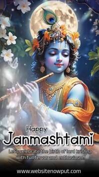 Gris Janmashtami Celebration รีลบน Instagram Template