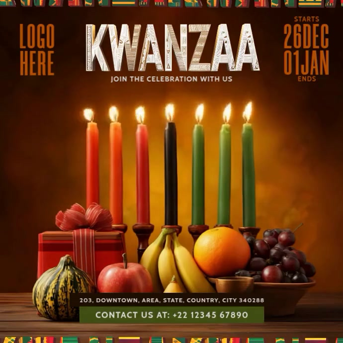 Happy Kwanzaa Celebration Post Template Instagram-opslag