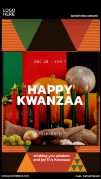 happy kwanzaa design Indaba yaku-Instagram template