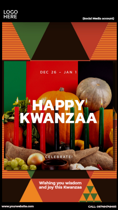 happy kwanzaa design Instagram 快拍 template