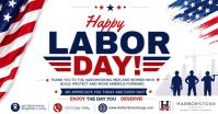 Happy Labor Day Banner Template | USA Labor Day Business Greeting | American Workers Appreciation Fl delt Facebook-billede