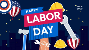 Happy Labor day Digital display template