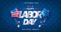 happy labor day facebook cover image design template