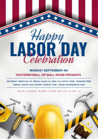 Happy labor day flyer A3 template