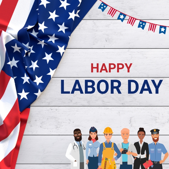 Happy labor day Instagram post. Wpis na Instagrama template