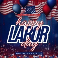Purple Labor Day Celebration Square Template