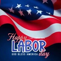 Purple Labor Day Celebration Square Template