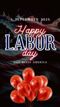 Черный Labor Day Celebration Instagram-Story Template