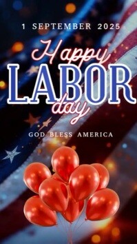 Черный Labor Day Celebration Instagram-Story Template