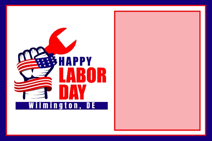 Happy Labor Day Photo Frame Template Banner 4' × 6'