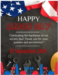 Happy labor day template 2025 Flyer (US Letter)