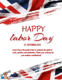 Happy Labor day template 2025 Volante (Carta US)