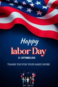 Happy Labor day template 2025 Poster