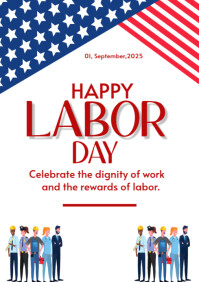 Happy Labor day template 2025 A4