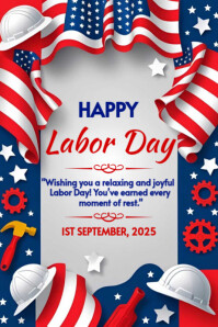 Happy Labor day template 2025 Poster