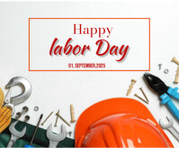 Happy Labor day template 2025 Persegi Panjang Sedang