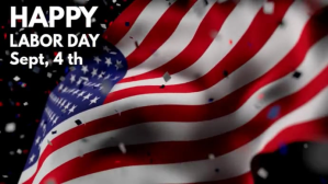 Happy Labor day US Flag Video Display digitale (16:9) template