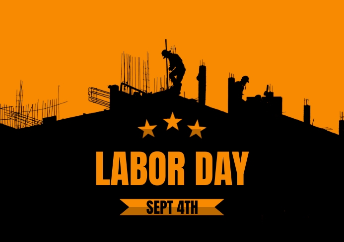Plantilla de Happy Labor day yellow and black poster | PosterMyWall