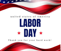 Happy labour day Mellemstort rektangel template