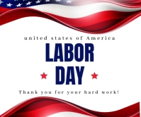 Happy labour day Persegi Panjang Sedang template