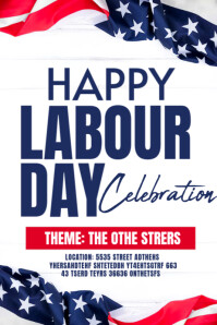 White Labour Day Celebration Poster Template