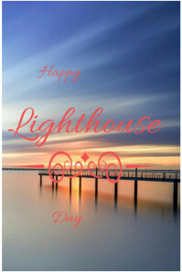 Happy lighthouse day Banner 4' × 6' template