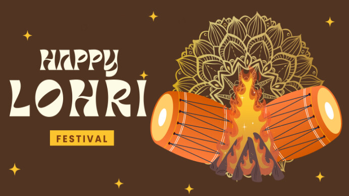 happy lohri festival thunbnail YouTube Thumbnail template