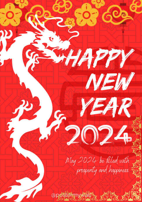 Happy Lunar New Year Flyer Template | PosterMyWall