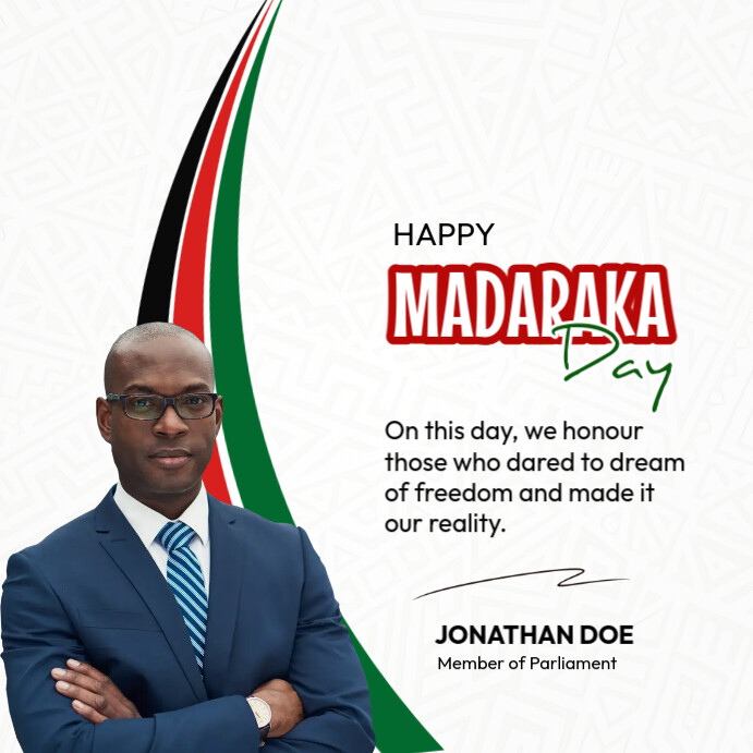 Happy Madaraka Day Instagram Post template