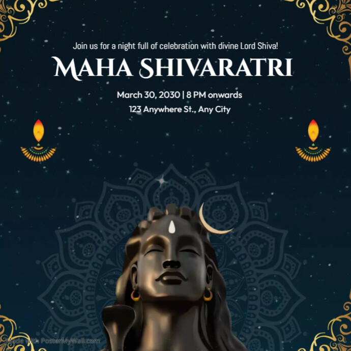 Plantilla de Happy Maha Shivratri Flyer Template | PosterMyWall