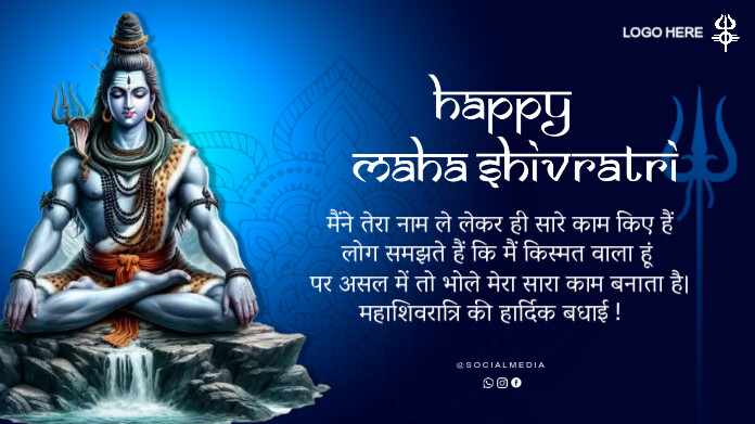 Happy Maha Shivratri Twitter Post Template | PosterMyWall