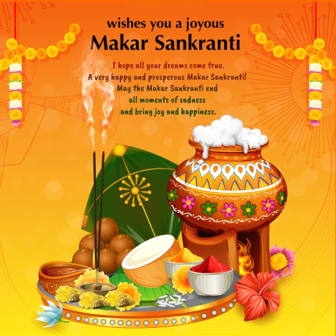 Plantilla de Feliz Makar Sankranti Papel Tapiz | PosterMyWall