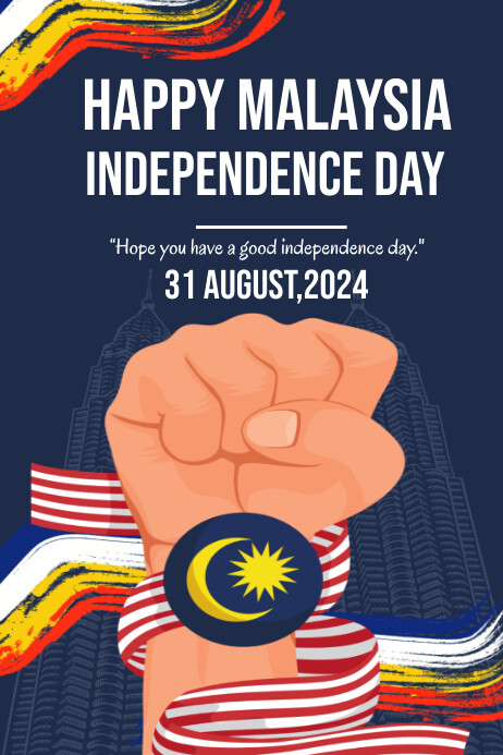 Happy Malaysia Independence Day Poster Design template