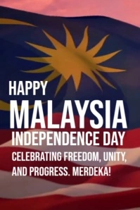 Happy Malaysia Independence Day Template 2025 Poster