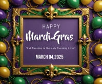 Happy mardi gras template Medium na Rektangle