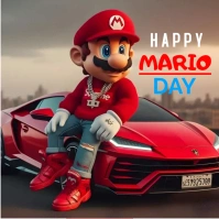 Happy Mario Day Template Square (1:1)