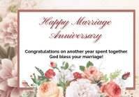 Happy Marriage Anniversary card A5 template