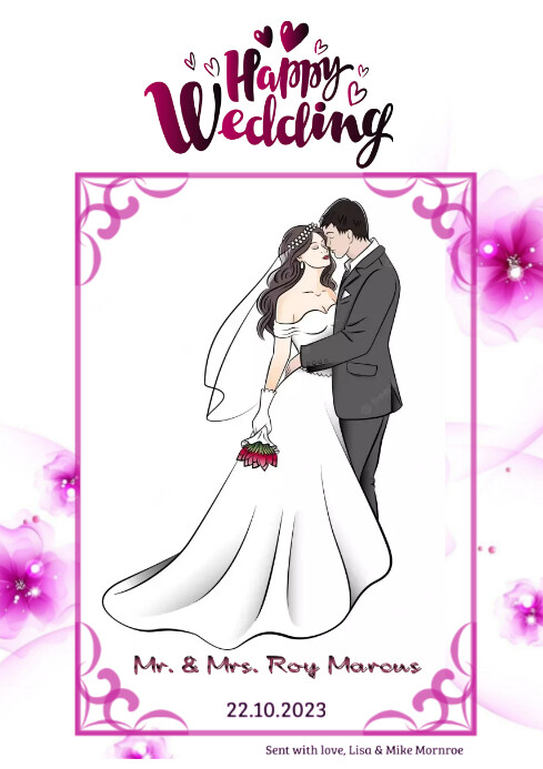 Happy Marriage Photo Frame Gift Template | PosterMyWall