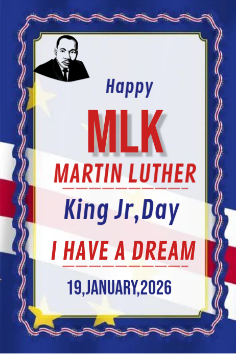 Happy Martin Luther king jr day template 2026 | PosterMyWall