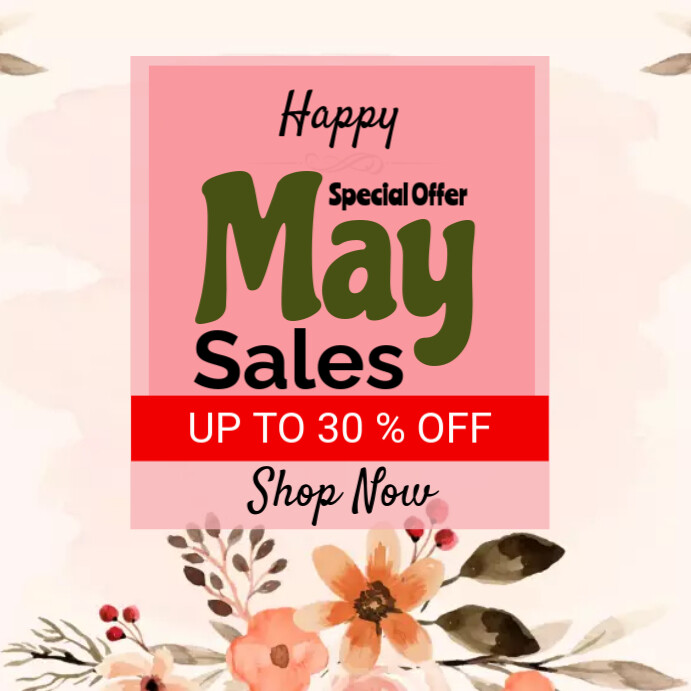 Promo Code May happy may sales special offer discount Template | PosterMyWall
