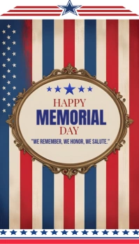 Happy memorial day business card Визитная карточка template
