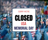 Happy memorial day closed Retângulo médio template