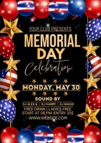 HAPPY MEMORIAL DAY A6 template
